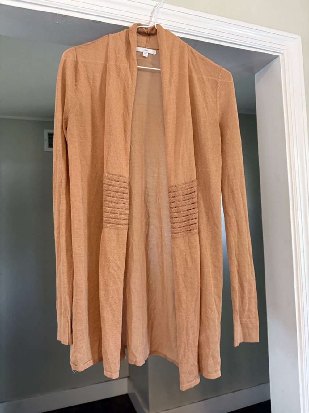 GAP Open-Front Cardigan in Camel Brown Small